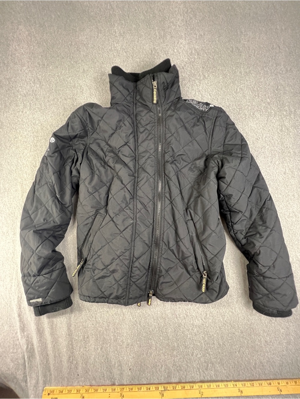 SuperDry Winchester Black Quilted Jacket - Medium